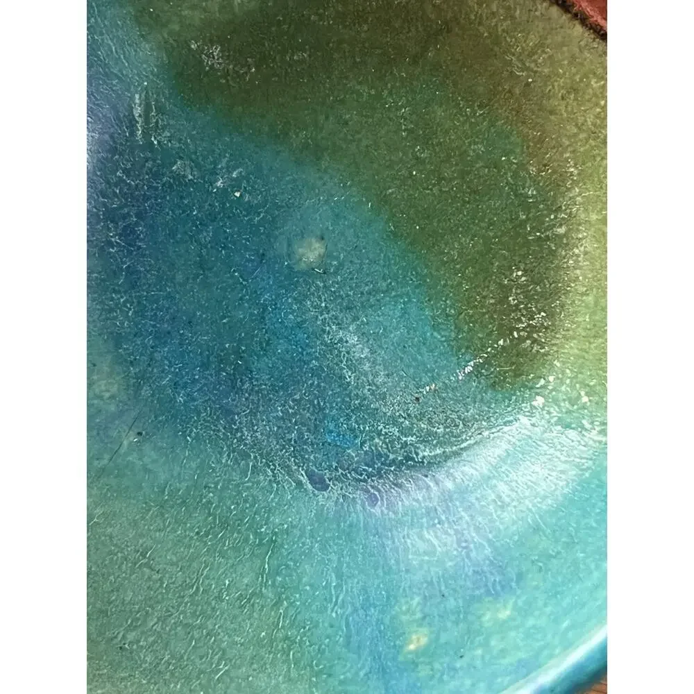 VTG Studio Pottery Bowl Hand Thrown Southwestern Drip Glaze Signed